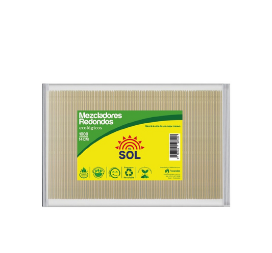 Mezclador Bambu Redondo Sol 14Cm x 1000Un